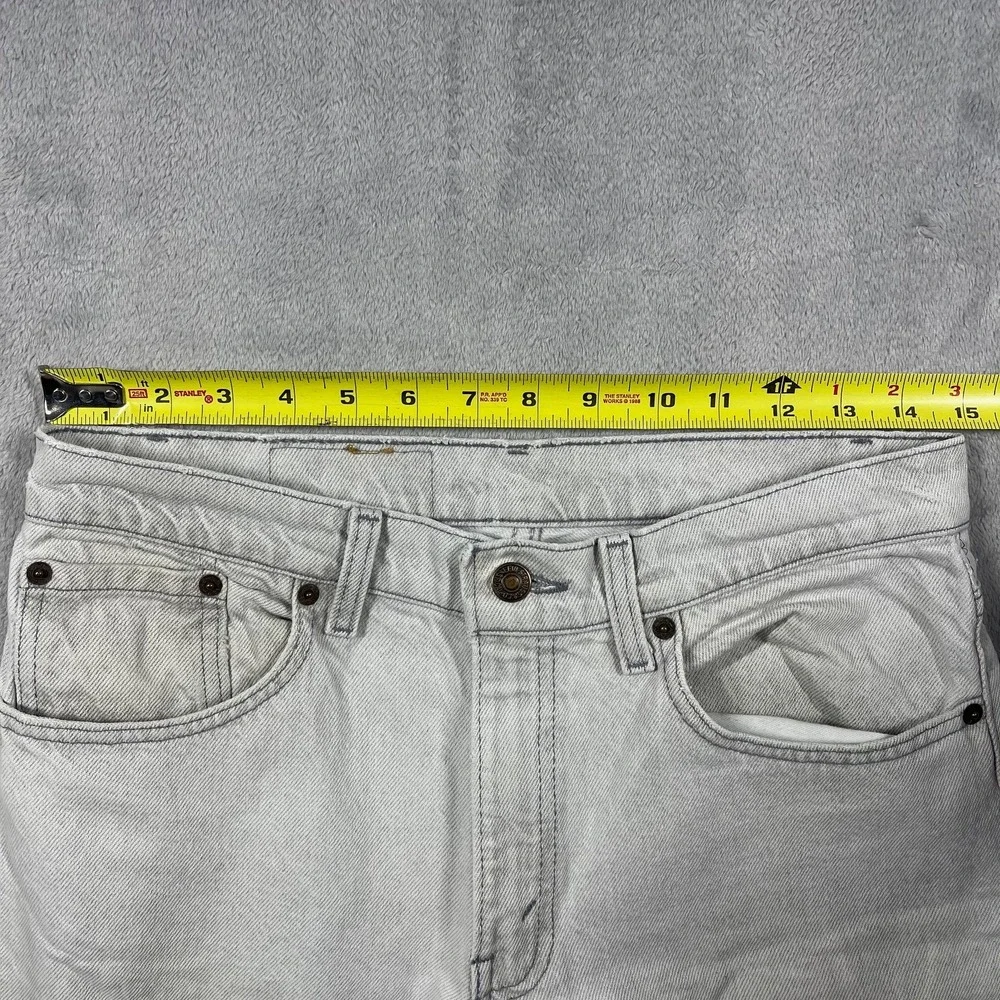 Levis 506 Jeans Mens 32(30)x32(30) White Distressed USA Vintage Straight Leg - Picture 7 of 16